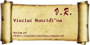 Viszlai Ruszlána névjegykártya